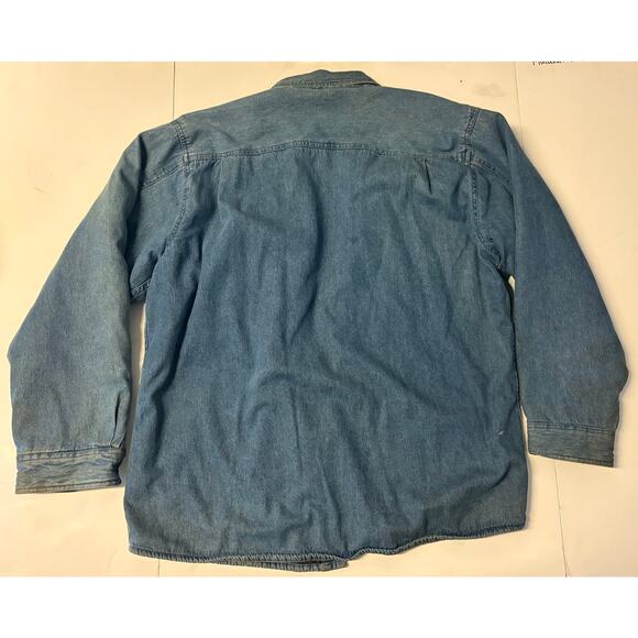 Vintage Roundtree and Yorke outdoors denim fleece jacket size large - Picture 8 of 8